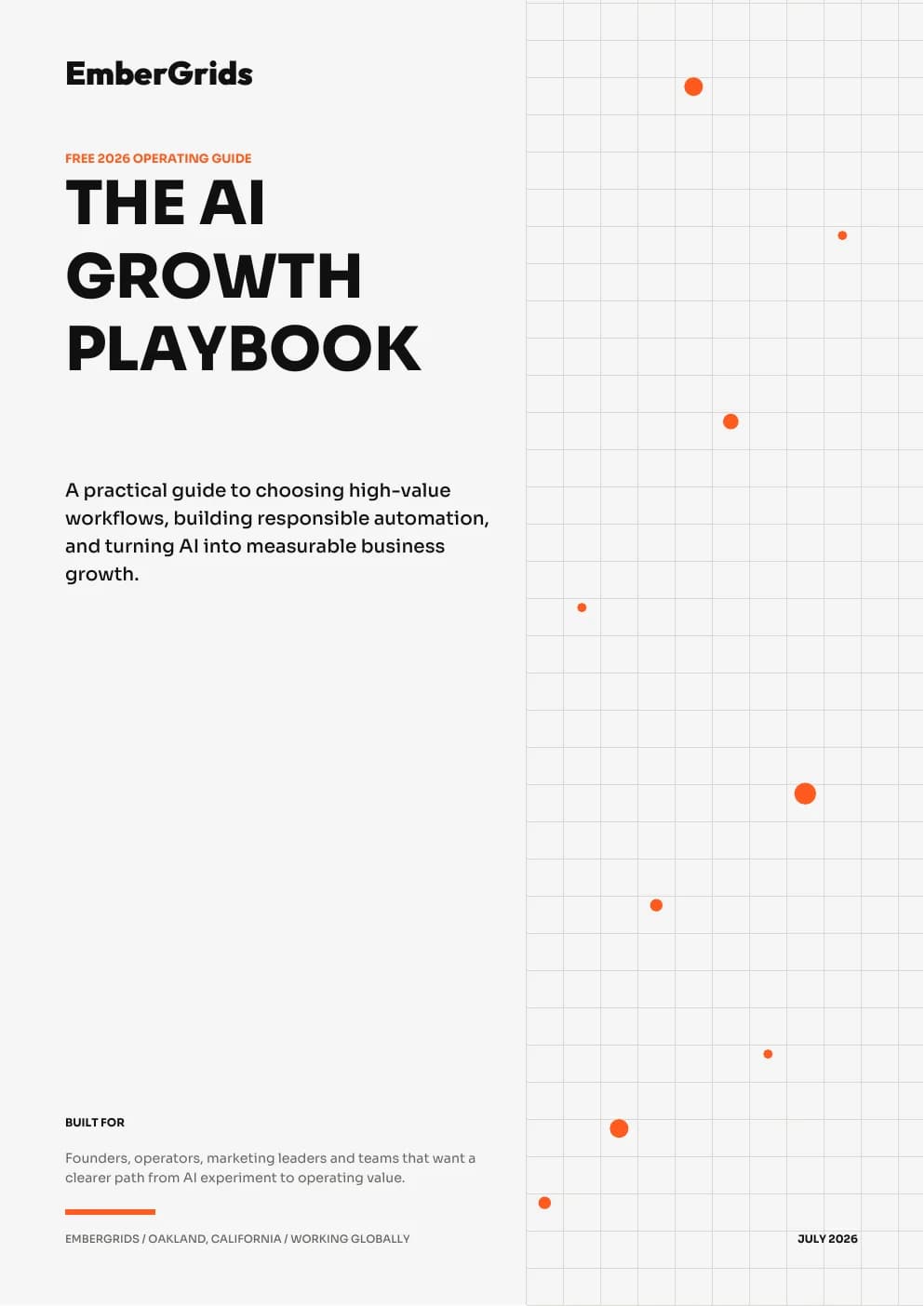 Cover of the EmberGrids AI Growth Playbook 2026