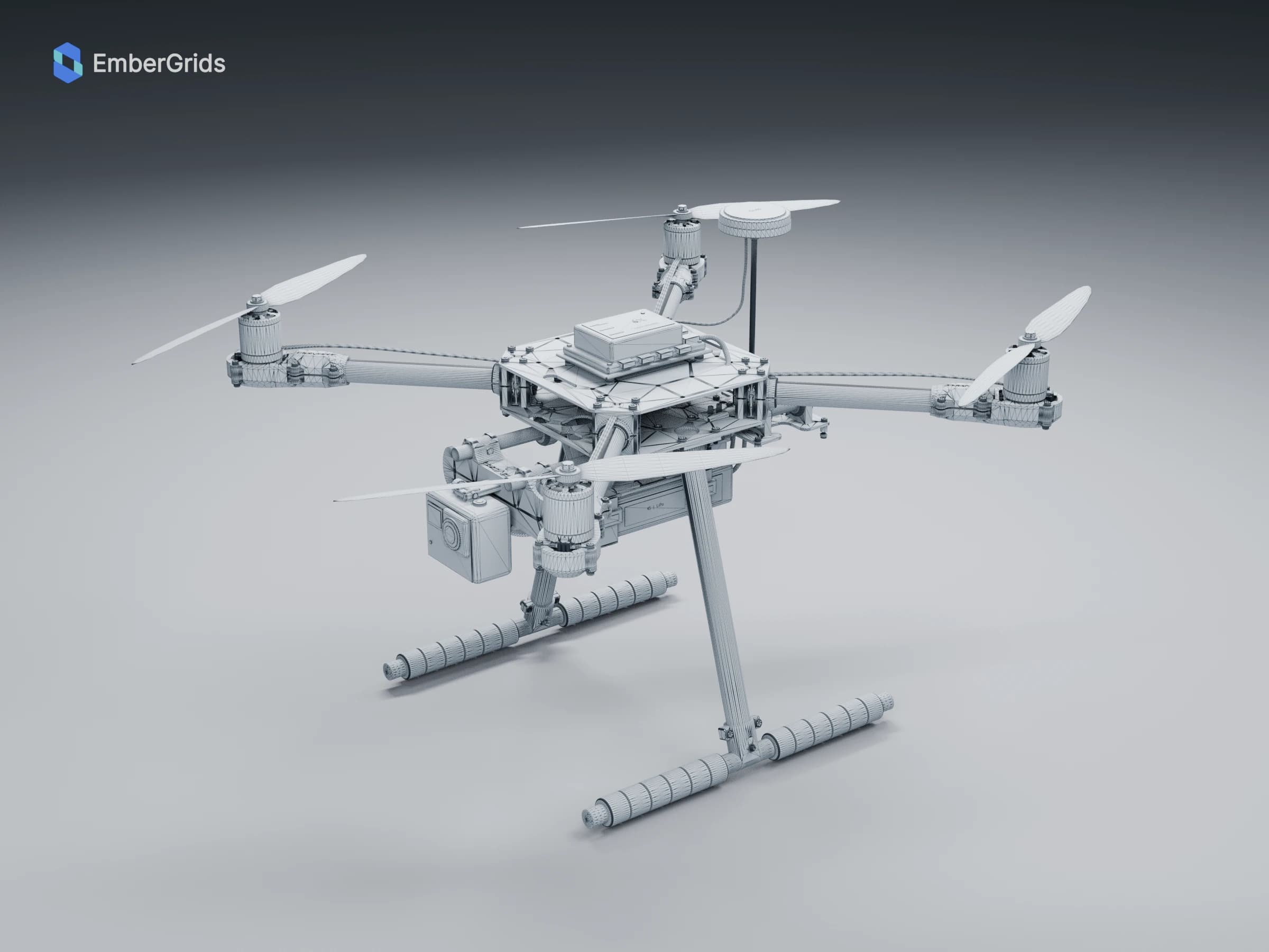 The same X500 view showing its wireframe geometry